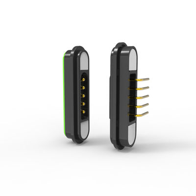 12V 5A Magnetic Connectors 5 Pin PCB Magnetic Connector With Right Angle Pogo Pin