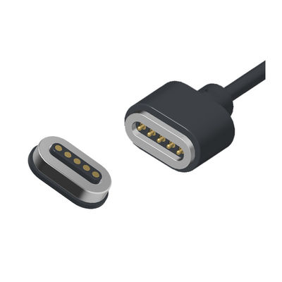 1A 5 Pin Magnetic Charger N52 NdFeB Magnetic Charging Cable Black With Data Sync