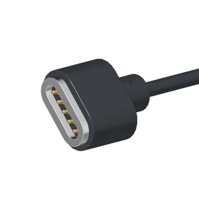 1A 5 Pin Magnetic Charger N52 NdFeB Magnetic Charging Cable Black With Data Sync