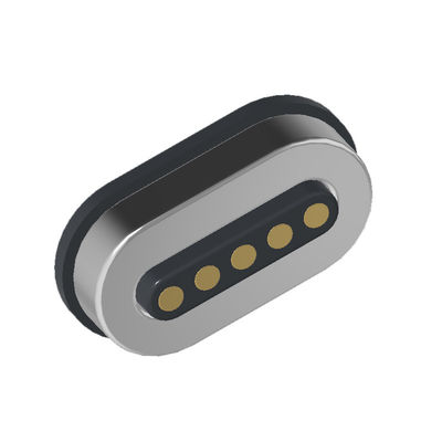 1A 5 Pin Magnetic Charger N52 NdFeB Magnetic Charging Cable Black With Data Sync