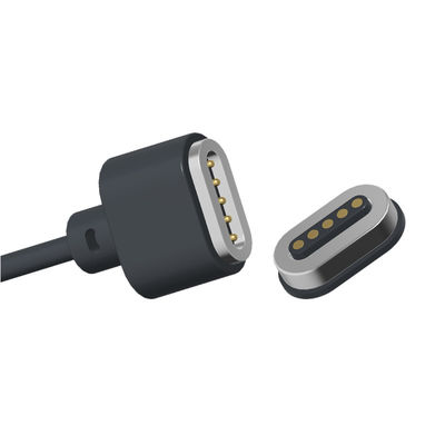 1A 5 Pin Magnetic Charger N52 NdFeB Magnetic Charging Cable Black With Data Sync