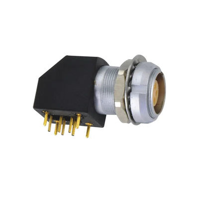 2 Pin 3 Pin 4 Pin Industrial Connectors Customized 90 Degree Electrical Connectors With Two Nuts