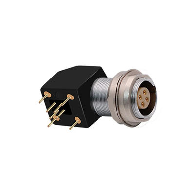 2 Pin 3 Pin 4 Pin Industrial Connectors Customized 90 Degree Electrical Connectors With Two Nuts