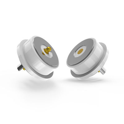 White Magnetic Pogo Pin Connectors 2 Pin Male And Female Connector 8.0mm