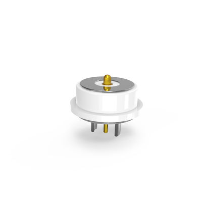White Magnetic Pogo Pin Connectors 2 Pin Male And Female Connector 8.0mm