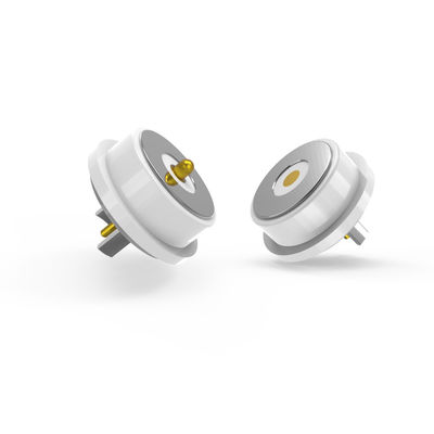 White Magnetic Pogo Pin Connectors 2 Pin Male And Female Connector 8.0mm