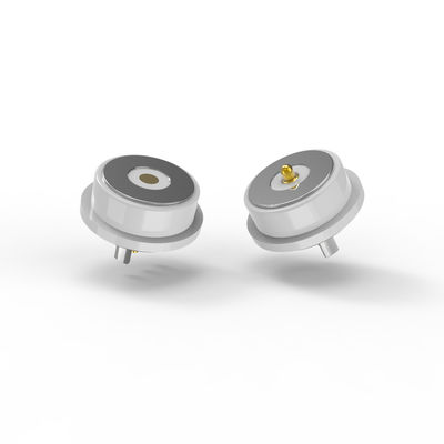 White Magnetic Pogo Pin Connectors 2 Pin Male And Female Connector 8.0mm