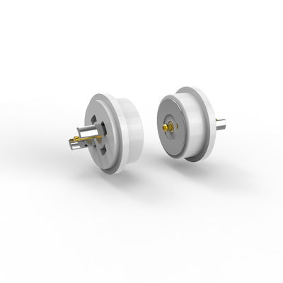 White Magnetic Pogo Pin Connectors 2 Pin Male And Female Connector 8.0mm