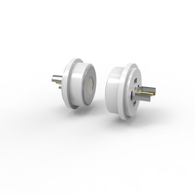 White Magnetic Pogo Pin Connectors 2 Pin Male And Female Connector 8.0mm