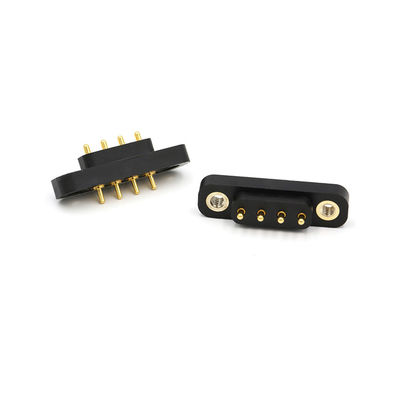 Customized 4-pin spring pin connectors with nuts and 4.0mm pitch pogo pin connectors