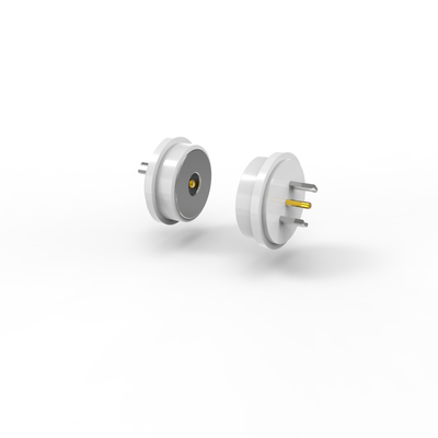 Diameter 10.0mm white circular male and female magnetic connector with 3A