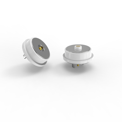 Diameter 10.0mm white circular male and female magnetic connector with 3A