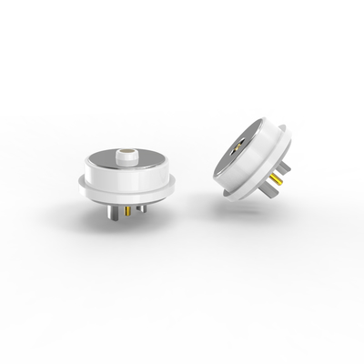Diameter 10.0mm white circular male and female magnetic connector with 3A