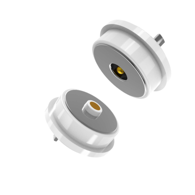 Diameter 10.0mm white circular male and female magnetic connector with 3A