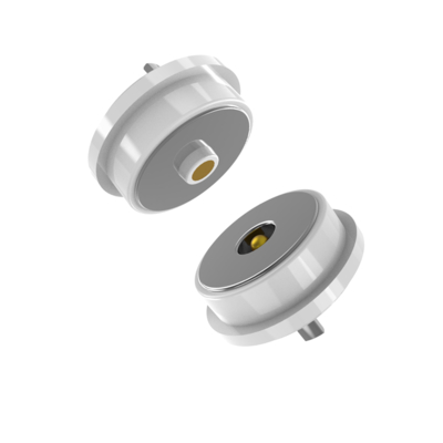 Diameter 10.0mm white circular male and female magnetic connector with 3A