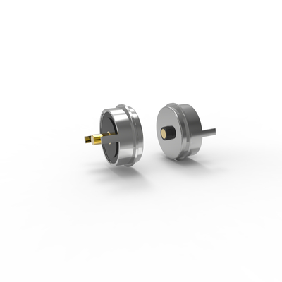 Dia 10.0mm male and female 2pin round magnetic pogo pin connector with 5A current