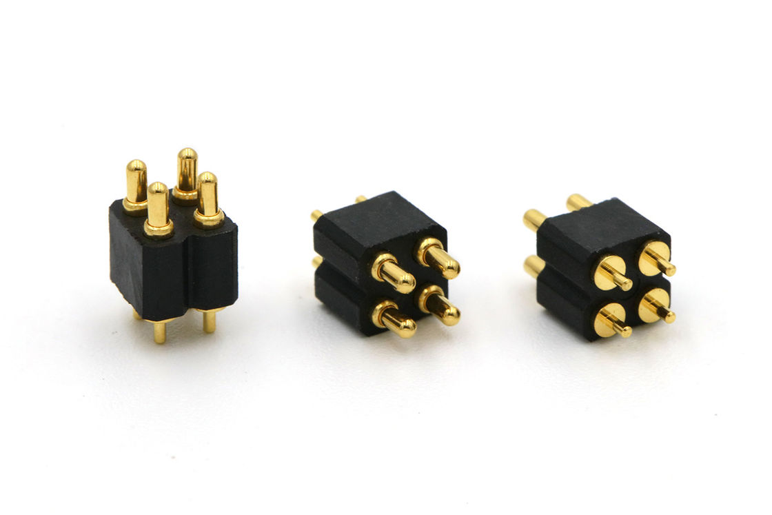 DIP Type 4 Pin Pogo Connector Double Row Pogo Pins Connector 2.54mm Pitch