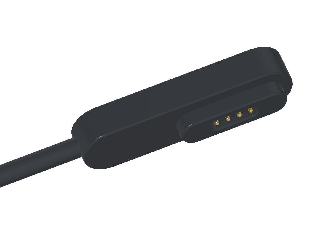 Rectangle Magnetic USB Connector Male Magnetic Connector 4 Pin With OD3.0 PVC cable