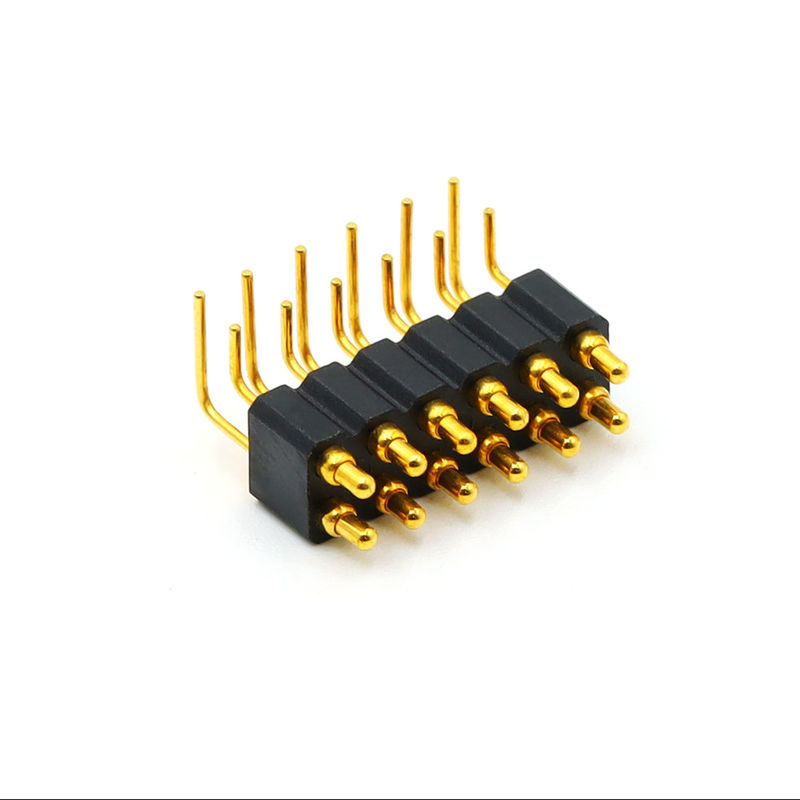 12pin Right Angle Pogo Pin Connector Brass Spring Loaded Pin Connector 2.54mm Pitch