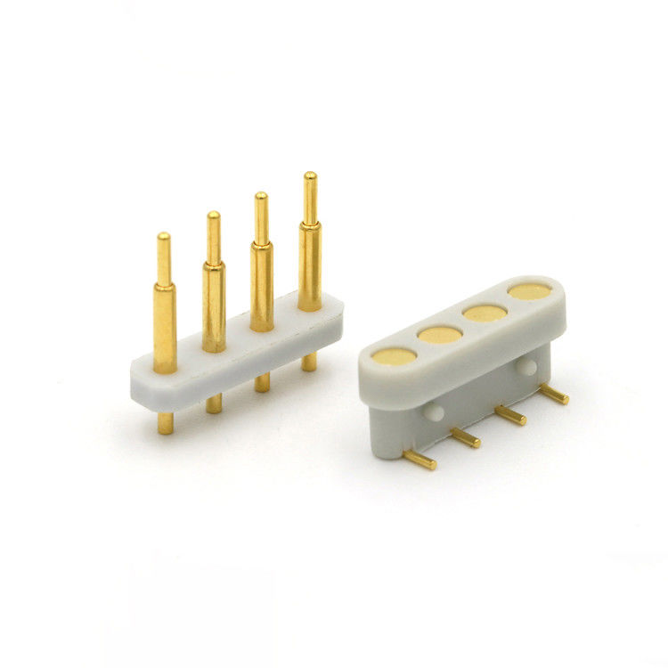 Professional custom 4pin bent spring pin connector right angle female pogo pin connector