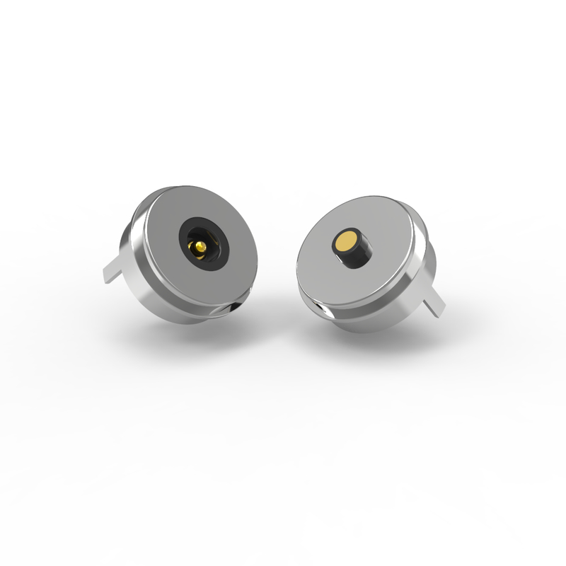Dia 10.0mm male and female 2pin round magnetic pogo pin connector with 5A current